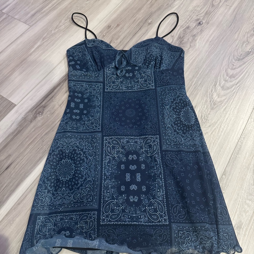 Urban Outfitters Blue Spaghetti Strap Sheath Mini Dress